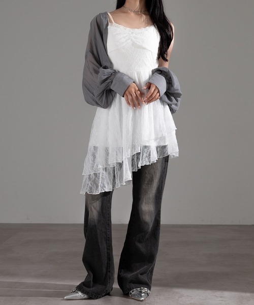 apres jour mignon（アプレジュールミニョン）の「イレヘムキャミワンピース（チュニック・レディース・ブラウン系その他/ブラック/ブラック系その他/オフホワイト/ブラック系その他2/ダークブラウン/ベージュ系その他/チャコールグレー・フリー/X-LARGE/LARGE）」の17枚目の写真