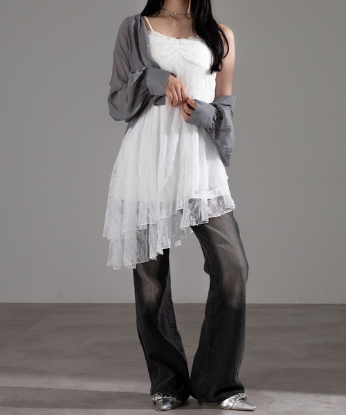 apres jour mignon（アプレジュールミニョン）の「イレヘムキャミワンピース（チュニック・レディース・ブラウン系その他/ブラック/ブラック系その他/オフホワイト/ブラック系その他2/ダークブラウン/ベージュ系その他/チャコールグレー・フリー/X-LARGE/LARGE）」の18枚目の写真