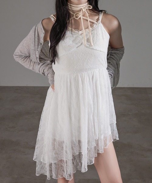 apres jour mignon（アプレジュールミニョン）の「イレヘムキャミワンピース（チュニック・レディース・ブラウン系その他/ブラック/ブラック系その他/オフホワイト/ブラック系その他2/ダークブラウン/ベージュ系その他/チャコールグレー・フリー/X-LARGE/LARGE）」の22枚目の写真