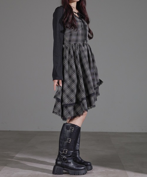 apres jour mignon（アプレジュールミニョン）の「イレヘムキャミワンピース（チュニック・レディース・ブラウン系その他/ブラック/ブラック系その他/オフホワイト/ブラック系その他2/ダークブラウン/ベージュ系その他/チャコールグレー・フリー/X-LARGE/LARGE）」の14枚目の写真