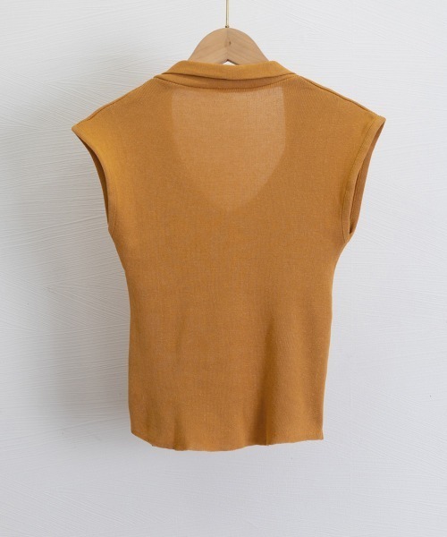 Miniministore(ミニミニストア)の「ボウタイサマーニット Vネックトップス(Tシャツ/カットソー・レディース・オレンジ/ブラック/ブラウン/アイボリー/ブラウン系・FREE)」の22枚目の写真