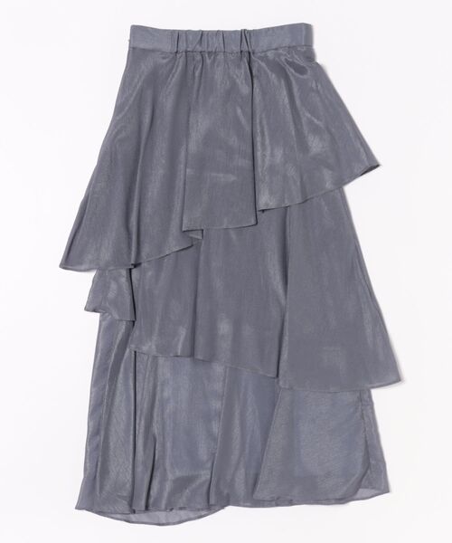 12Twelve Agenda（トゥエルブ　アジェンダ）の「シャイニーシアーティアードスカート（スカート・レディース・ネイビー/ライトグレー/ピンク・M）」の4枚目の写真