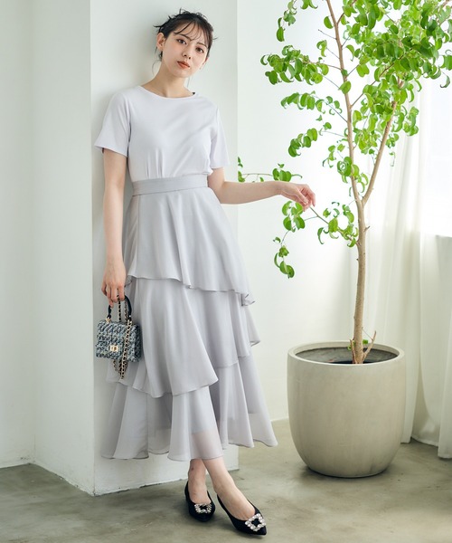 12Twelve Agenda（トゥエルブ　アジェンダ）の「シャイニーシアーティアードスカート（スカート・レディース・ネイビー/ライトグレー/ピンク・M）」の15枚目の写真