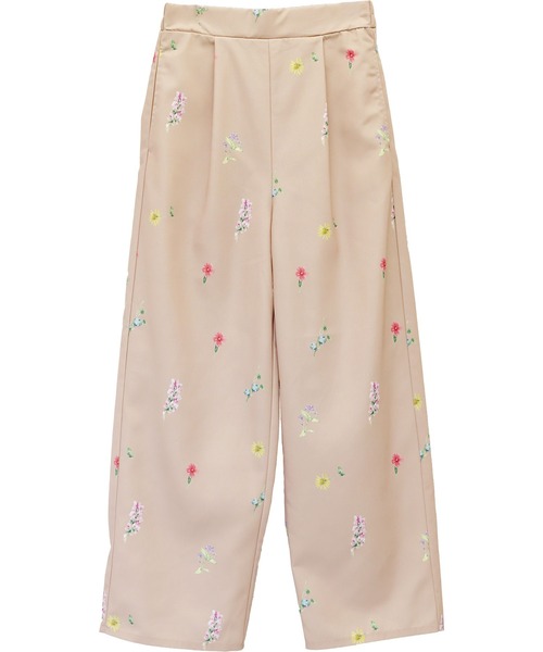 Aletta vita(アレッタビータ)の「エステルツイルフラワープリントワイドパンツ(その他パンツ・レディース・ベージュ/ブラック・M)」の3枚目の写真