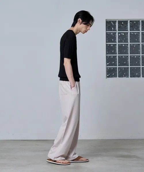 Vini（ヴィニ）の「【Vini】ワイドバンディングスラックス（スラックス・メンズ・クリーム/グレー/ブラック/ベージュ・LARGE/MEDIUM/SMALL/X-LARGE）」の4枚目の写真
