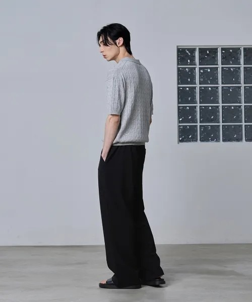 Vini(ヴィニ)の「【Vini】ワイドバンディングスラックス(スラックス・メンズ・クリーム/グレー/ブラック/ベージュ・LARGE/MEDIUM/SMALL/X-LARGE)」の1枚目の写真