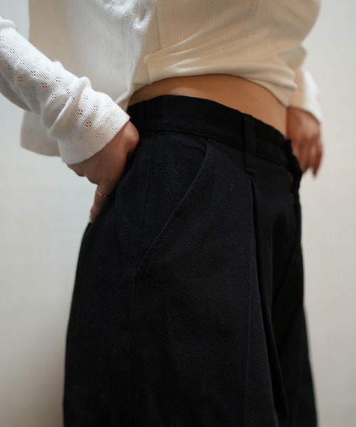 ZOZOMARKET（ゾゾマーケット）の「ZOZOMARKET by aoi - インボックスタックバギーデニム（デニムパンツ・レディース・ダークブラック・マルチサイズ）」の9枚目の写真