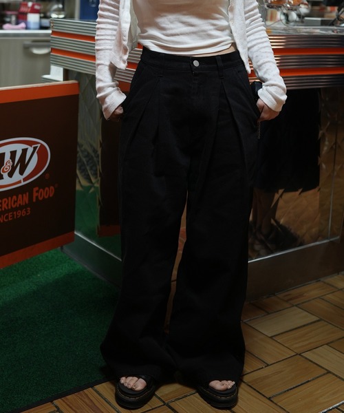 ZOZOMARKET（ゾゾマーケット）の「ZOZOMARKET by aoi - インボックスタックバギーデニム（デニムパンツ・レディース・ダークブラック・マルチサイズ）」の11枚目の写真