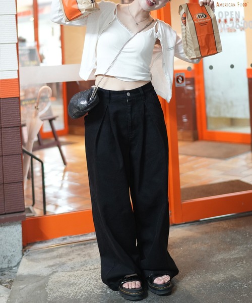 ZOZOMARKET（ゾゾマーケット）の「ZOZOMARKET by aoi - インボックスタックバギーデニム（デニムパンツ・レディース・ダークブラック・マルチサイズ）」の17枚目の写真