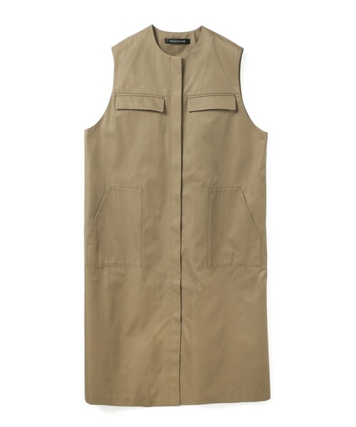 mizuiroind(ミズイロインド)の「mizuiro ind ポケット付きクルーネックロングジレ(ワンピース・レディース・チャコールグレー/ブラック/ベージュ・FREE)」の3枚目の写真