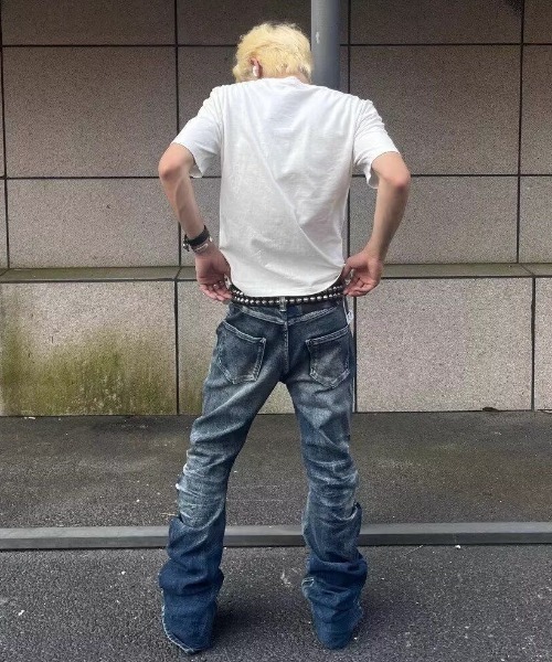 00s COMME CA DE MODE MEN レザー フレア パンツ Y2K 00s COMME CA DE