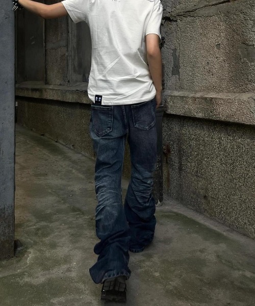 セール】Y2Kギャザー フレアシルエットヴィンテージデニム