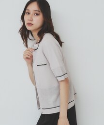 即日発送 新品 liten リテン バイカラーラクーンニットカーディガン グレー 即日発送 新品 liten リテン バイカラーラクーンニット