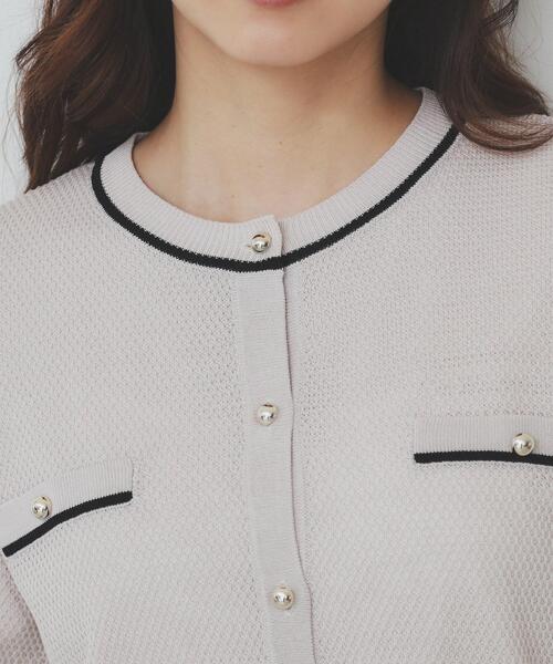 index(インデックス)の「バイカラー半袖カーディガン【洗える/抗ピル】(カーディガン/ボレロ・レディース・グリーン系5/ベージュ系その他7/ホワイト系9/ネイビー系4/ブラック系7・36/38/40/42)」の20枚目の写真