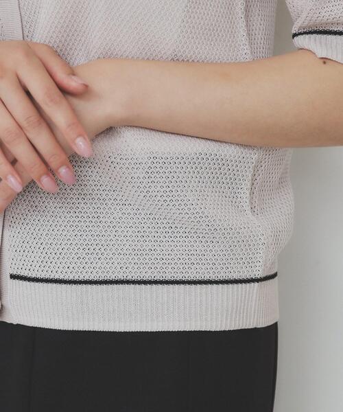 index(インデックス)の「バイカラー半袖カーディガン【洗える/抗ピル】(カーディガン/ボレロ・レディース・グリーン系5/ベージュ系その他7/ホワイト系9/ネイビー系4/ブラック系7・36/38/40/42)」の22枚目の写真