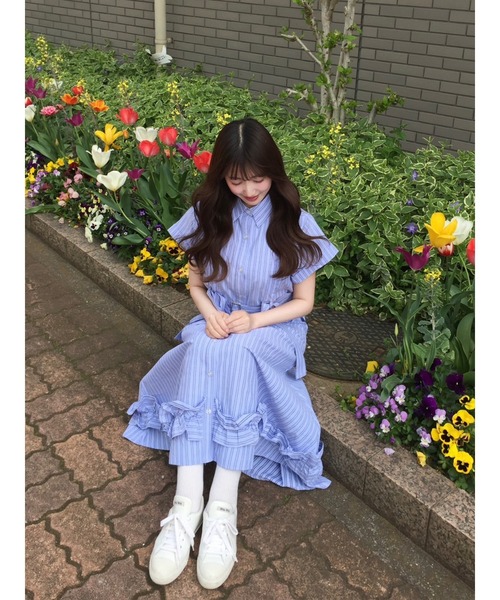 jouetie（ジュエティ）の「【再入荷】ギャザーリボンシャツワンピース 夏服（ワンピース・レディース・ブルー/レッド/ピンク・MEDIUM）」の15枚目の写真