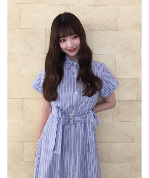 jouetie（ジュエティ）の「【再入荷】ギャザーリボンシャツワンピース 夏服（ワンピース・レディース・ブルー/レッド/ピンク・MEDIUM）」の7枚目の写真