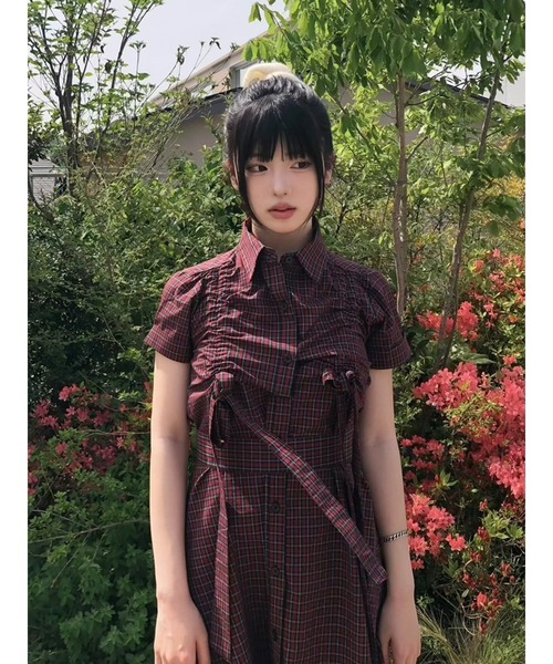 jouetie（ジュエティ）の「【再入荷】ギャザーリボンシャツワンピース 夏服（ワンピース・レディース・ブルー/レッド/ピンク・MEDIUM）」の18枚目の写真