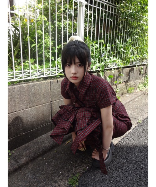 jouetie（ジュエティ）の「【再入荷】ギャザーリボンシャツワンピース 夏服（ワンピース・レディース・ブルー/レッド/ピンク・MEDIUM）」の17枚目の写真