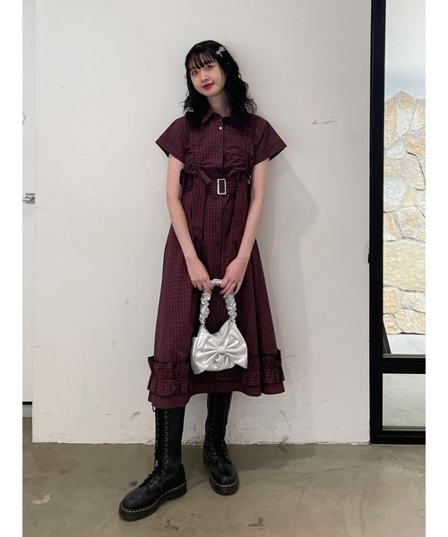 jouetie（ジュエティ）の「【再入荷】ギャザーリボンシャツワンピース 夏服（ワンピース・レディース・ブルー/レッド/ピンク・MEDIUM）」の11枚目の写真