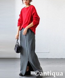 コーデセット シュッと美トップス 裏毛スカート