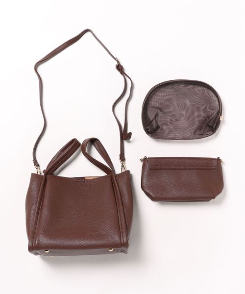 Q（キュー）の「ミニショルダー付きソフトレザーBAG（ハンドバッグ・レディース・アイボリー/ブラウン/ベージュ・ONE SIZE）」の7枚目の写真