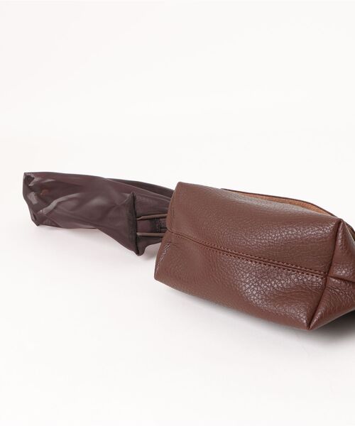 Q（キュー）の「ミニショルダー付きソフトレザーBAG（ハンドバッグ・レディース・アイボリー/ブラウン/ベージュ・ONE SIZE）」の10枚目の写真