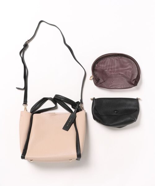 Q（キュー）の「ミニショルダー付きソフトレザーBAG（ハンドバッグ・レディース・アイボリー/ブラウン/ベージュ・ONE SIZE）」の3枚目の写真