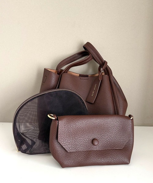 Q（キュー）の「ミニショルダー付きソフトレザーBAG（ハンドバッグ・レディース・アイボリー/ブラウン/ベージュ・ONE SIZE）」の19枚目の写真