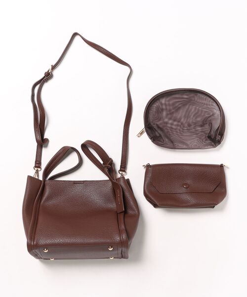 Q（キュー）の「ミニショルダー付きソフトレザーBAG（ハンドバッグ・レディース・アイボリー/ブラウン/ベージュ・ONE SIZE）」の5枚目の写真