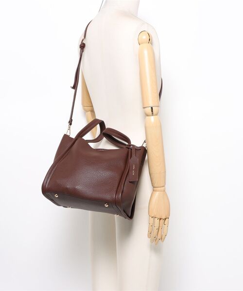 Q（キュー）の「ミニショルダー付きソフトレザーBAG（ハンドバッグ・レディース・アイボリー/ブラウン/ベージュ・ONE SIZE）」の16枚目の写真