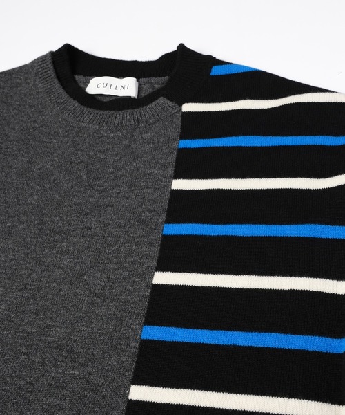 CULLNI（クルニ）の「Asymmetrical Border Layerd Rib Pullover Knit（ニット/セーター・メンズ・キャメル/ブラック/ネイビー/チャコール・0/2/1）」の14枚目の写真