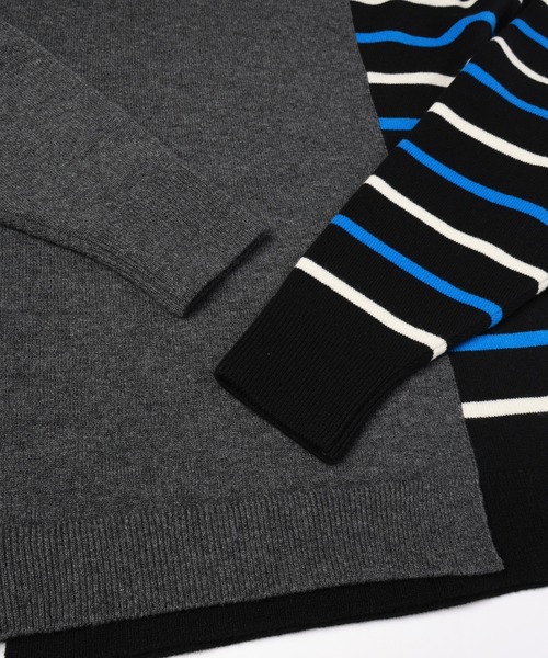 CULLNI（クルニ）の「Asymmetrical Border Layerd Rib Pullover Knit（ニット/セーター・メンズ・キャメル/ブラック/ネイビー/チャコール・0/2/1）」の15枚目の写真