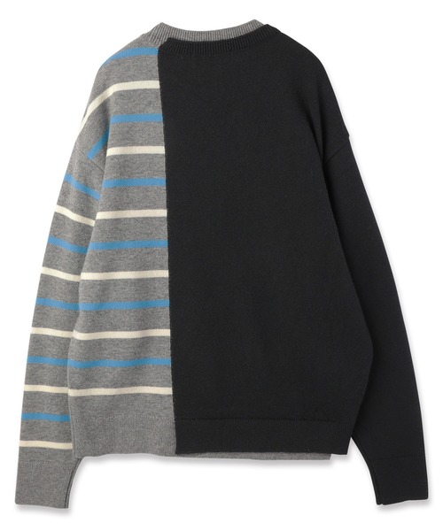 CULLNI（クルニ）の「Asymmetrical Border Layerd Rib Pullover Knit（ニット/セーター・メンズ・キャメル/ブラック/ネイビー/チャコール・0/2/1）」の17枚目の写真