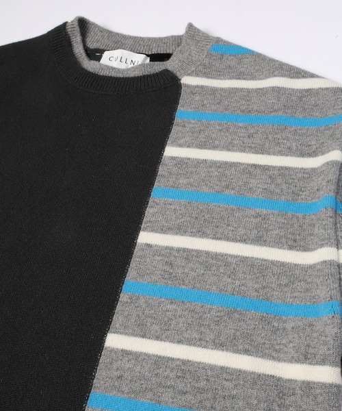 CULLNI（クルニ）の「Asymmetrical Border Layerd Rib Pullover Knit（ニット/セーター・メンズ・キャメル/ブラック/ネイビー/チャコール・0/2/1）」の18枚目の写真