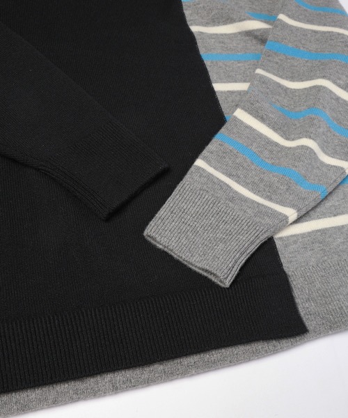 CULLNI（クルニ）の「Asymmetrical Border Layerd Rib Pullover Knit（ニット/セーター・メンズ・キャメル/ブラック/ネイビー/チャコール・0/2/1）」の19枚目の写真