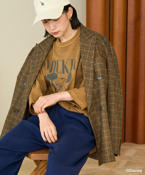 FREAK'S STORE(フリークスストア)の「English Wool テーラードジャケット/イングリッシュウール ジャケット/チェック ダブル ジャケット(テーラードジャケット・レディース・オリーブ/ベージュ/ブラウン・MEDIUM/SMALL)」の9枚目の写真