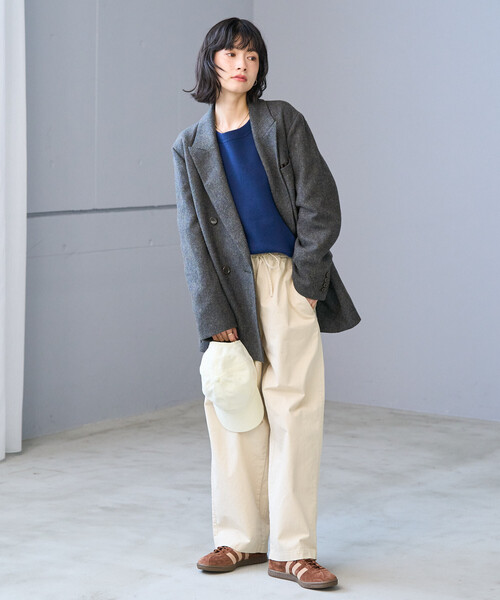 FREAK'S STORE(フリークスストア)の「English Wool テーラードジャケット/イングリッシュウール ジャケット/チェック ダブル ジャケット(テーラードジャケット・レディース・オリーブ/ベージュ/ブラウン・MEDIUM/SMALL)」の16枚目の写真