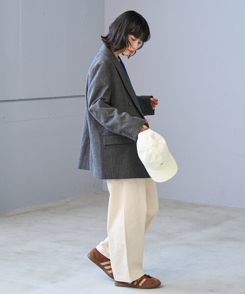 FREAK'S STORE(フリークスストア)の「English Wool テーラードジャケット/イングリッシュウール ジャケット/チェック ダブル ジャケット(テーラードジャケット・レディース・オリーブ/ベージュ/ブラウン・MEDIUM/SMALL)」の19枚目の写真