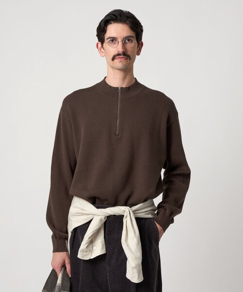 Steven Alan＞ CTN/CA ハーフ ジップ スタンドネック ニット（ニット