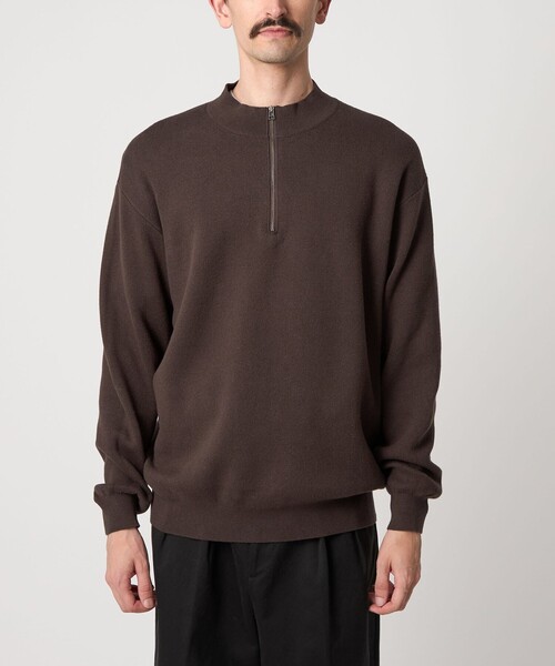 Steven Alan＞ CTN/CA ハーフ ジップ スタンドネック ニット（ニット