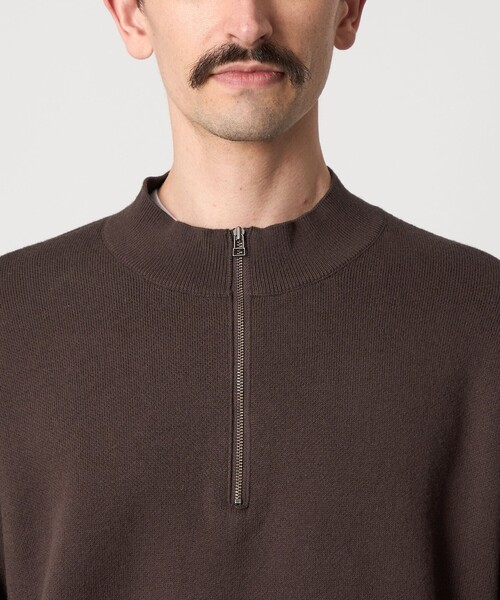 Steven Alan（スティーブンアラン）の「＜Steven Alan＞ CTN/CA ハーフ ジップ スタンドネック ニット（ニット/セーター・メンズ・ダークブラウン/ブラック・S/M/L/XL）」の7枚目の写真