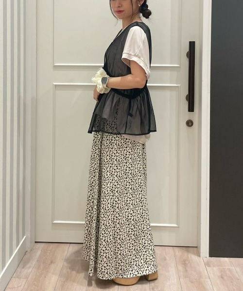 Right-on（ライトオン）の「【HONEYSUCKLE ROSE】レオパード柄スカート（スカート・レディース・ダークグレー/キナリ・M/L/S）」の12枚目の写真