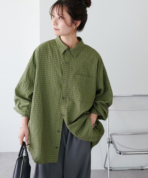 セール】【WEB限定/ユニセックス】サッカーチェックオーバーシャツ