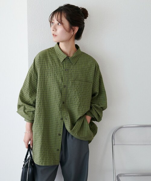 セール】【WEB限定/ユニセックス】サッカーチェックオーバーシャツ