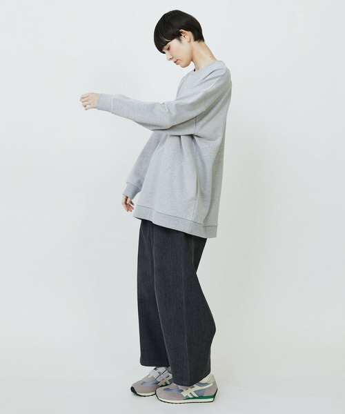 FRAPBOIS(フラボア)の「パーキートレーナー(スウェット・レディース・グレー/ネイビー・2/1)」の5枚目の写真