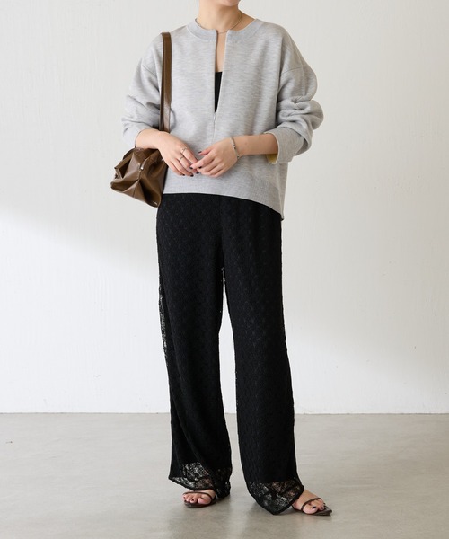 COLLAGE GALLARDAGALANTE（コラージュガリャルダガランテ）の「レースワイドパンツ（その他パンツ・レディース・ブラック/オフホワイト・FREE）」の22枚目の写真