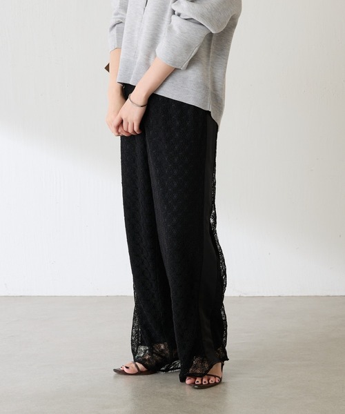 COLLAGE GALLARDAGALANTE（コラージュガリャルダガランテ）の「レースワイドパンツ（その他パンツ・レディース・ブラック/オフホワイト・FREE）」の21枚目の写真