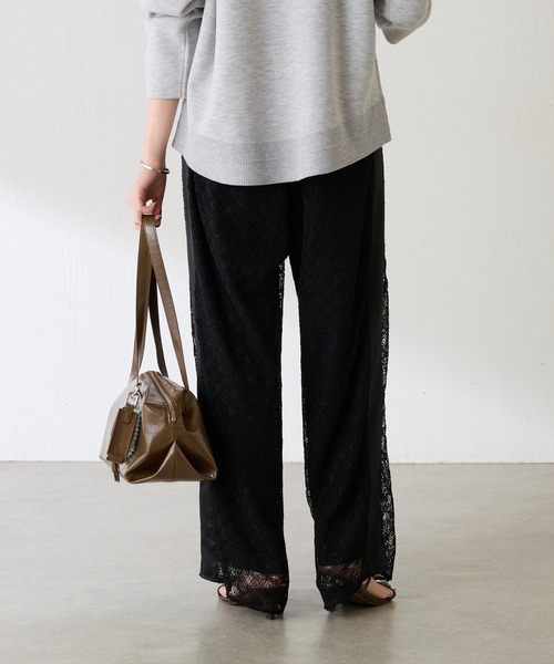 COLLAGE GALLARDAGALANTE（コラージュガリャルダガランテ）の「レースワイドパンツ（その他パンツ・レディース・ブラック/オフホワイト・FREE）」の20枚目の写真