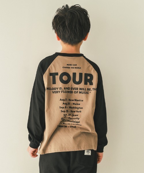 jeans-b（ジーンズベー）の「jeans-b/ジーンズベー NUMBER STUDIO　ロングTシャツ（Tシャツ/カットソー・キッズ・ベージュ/サンドベージュ/オフホワイト・160cm/150cm/140cm/130cm）」の7枚目の写真